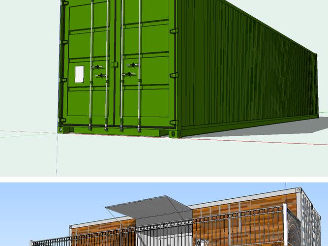 集装箱建筑草图大师su模型
